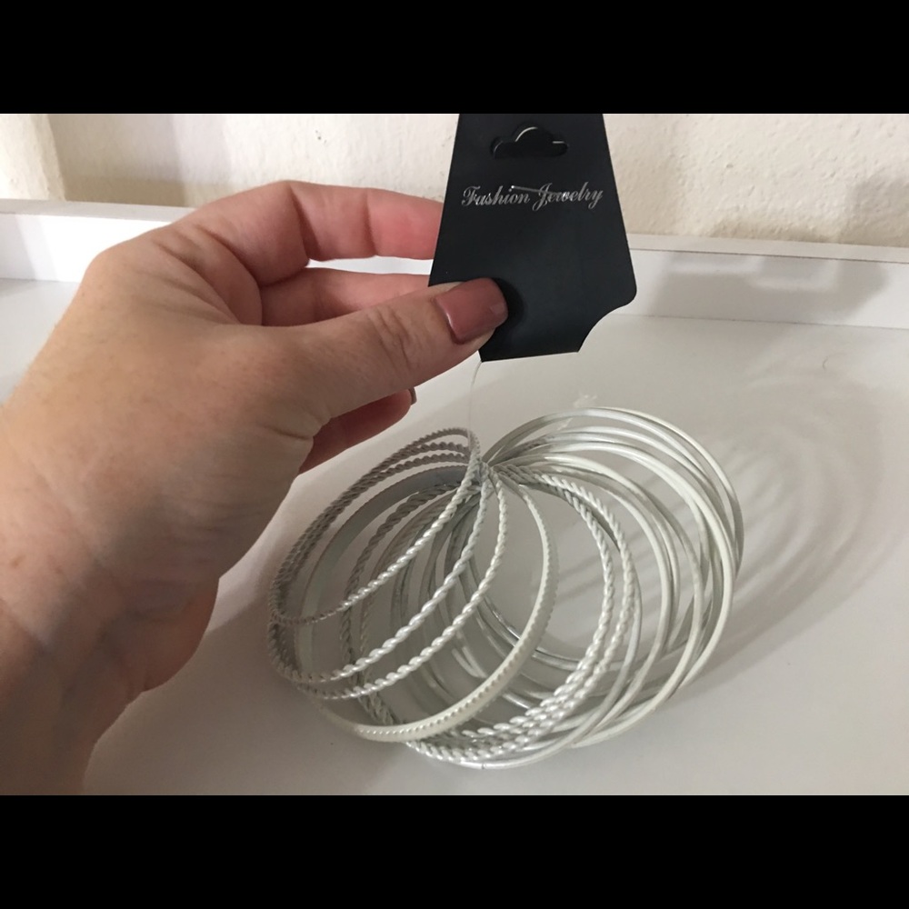 White bangle bracelets